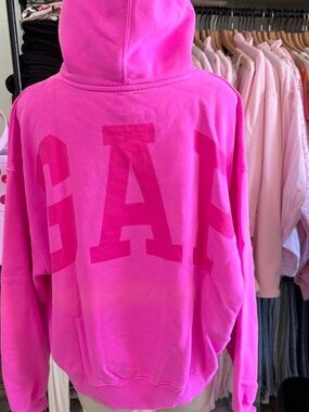 GAP Women's Bright Pink Crewneck Hoodie